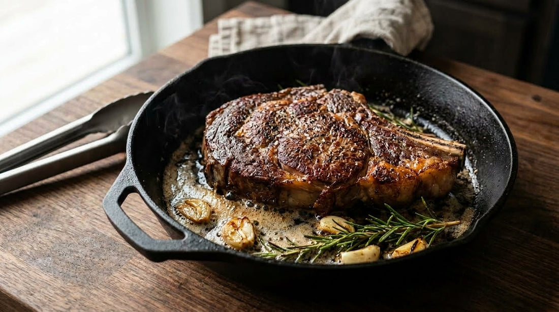 Cast-Iron Ribeye Steak with Rosemary and Garlic