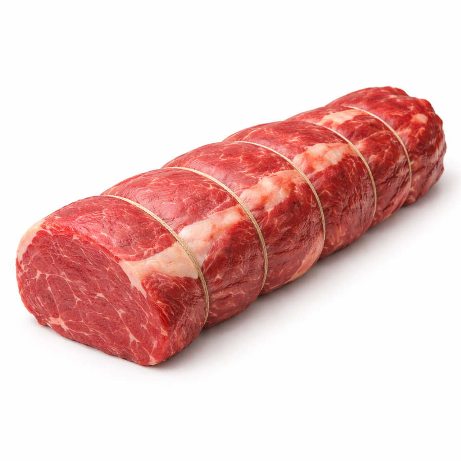 Raw prime wet-aged beef tenderloin on white background